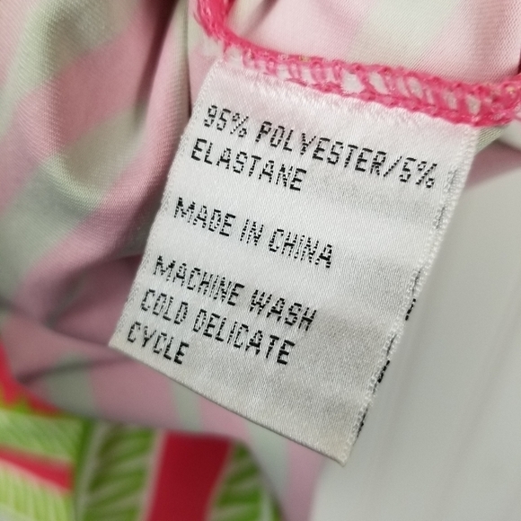 Tracy Negoshian Dress Keyhole Neckline Preppy Loose Retro Neon Print Cap Pocket - Picture 5 of 11